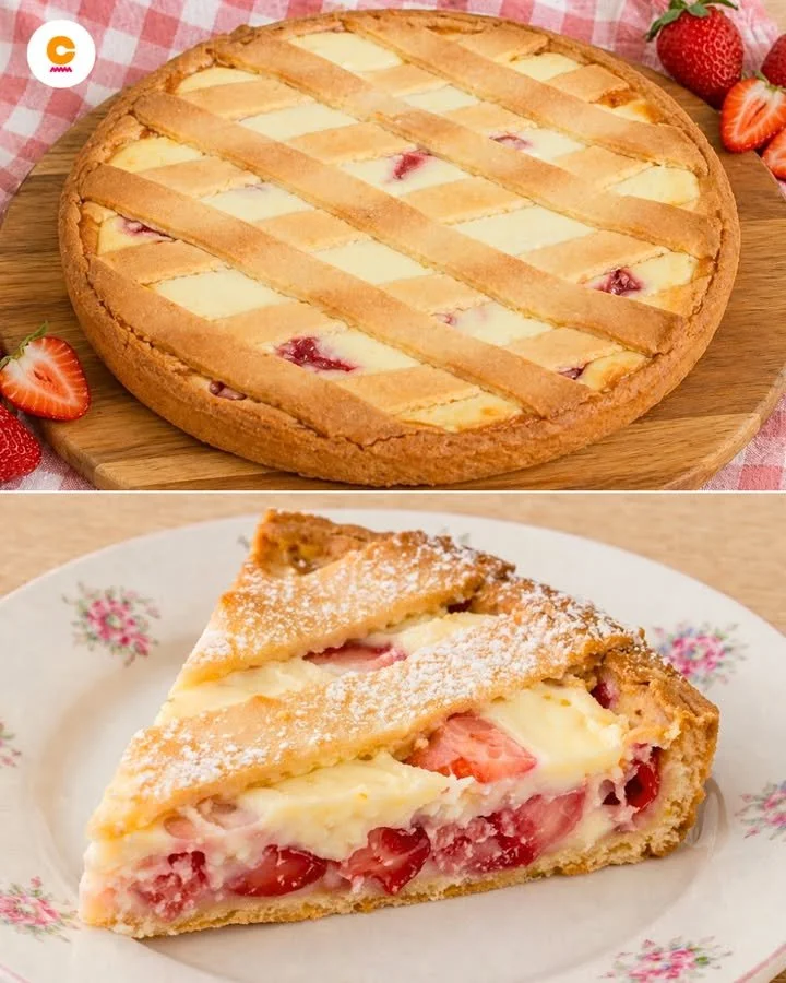 Crostata di fragole fresca e deliziosa