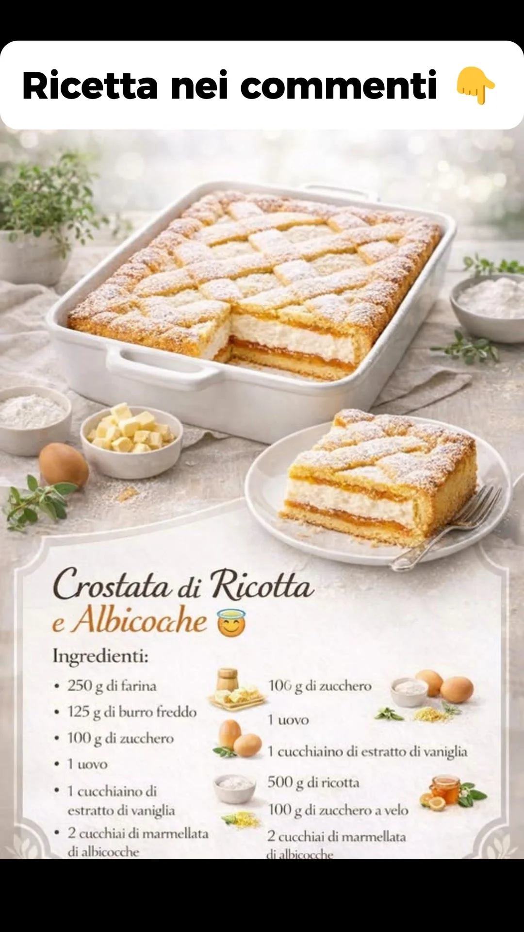 Crostata di Ricotta con crema dolce e decorazione di frutta fresca