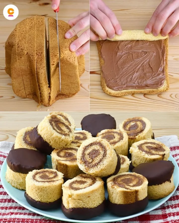 Girelle di Pandoro decorato con zucchero a velo e ripieno delizioso