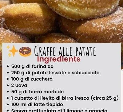 Deliziose graffe alle patate pronte da essere servite
