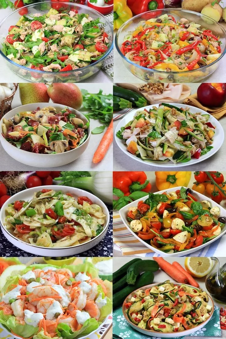 Insalata mista con verdure fresche e colorate servita in un piatto
