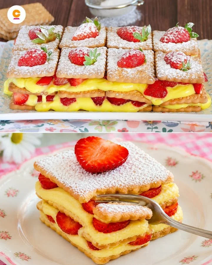 Deliziosa mattonella alle fragole senza cottura, perfetta per dessert estivi.
