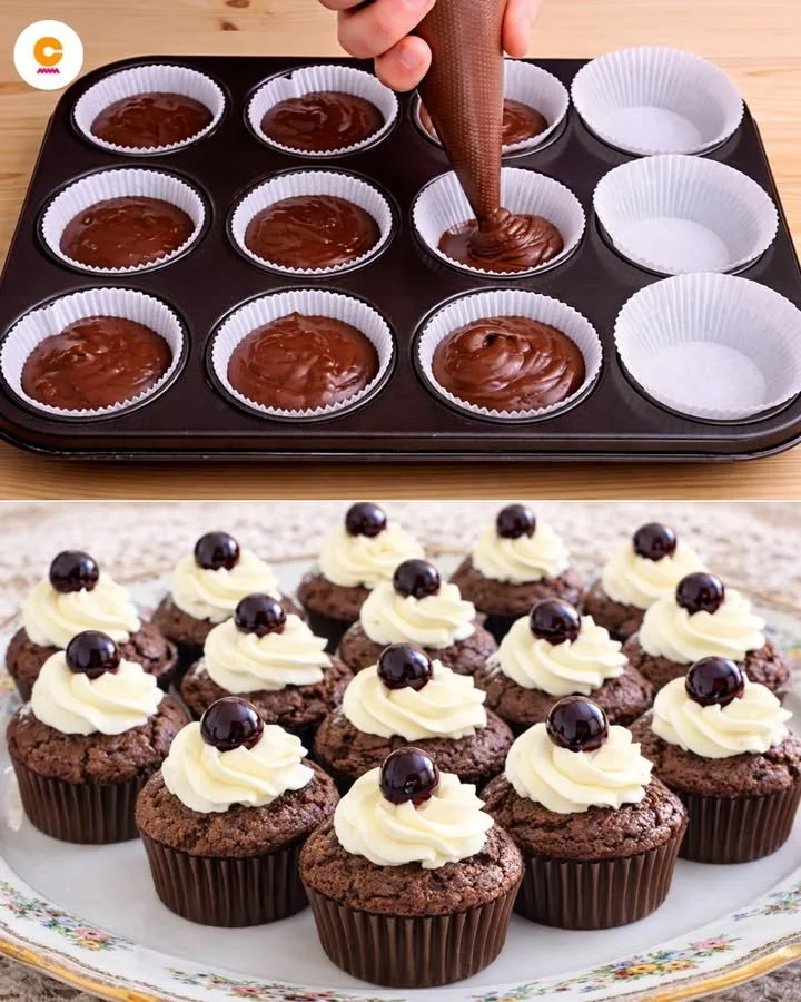 Muffin al Cioccolato Super Soffici appena sfornati su un piatto