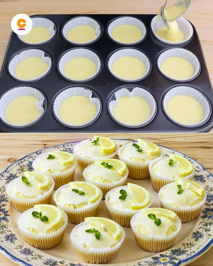 Muffin al limone senza burro, dolci leggeri e freschi per una merenda sana.