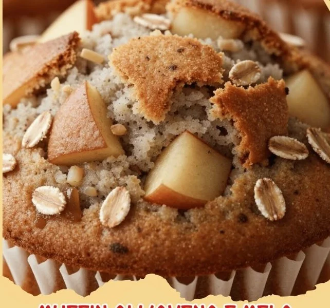 Muffin all'avena e mela senza zucchero su un piatto