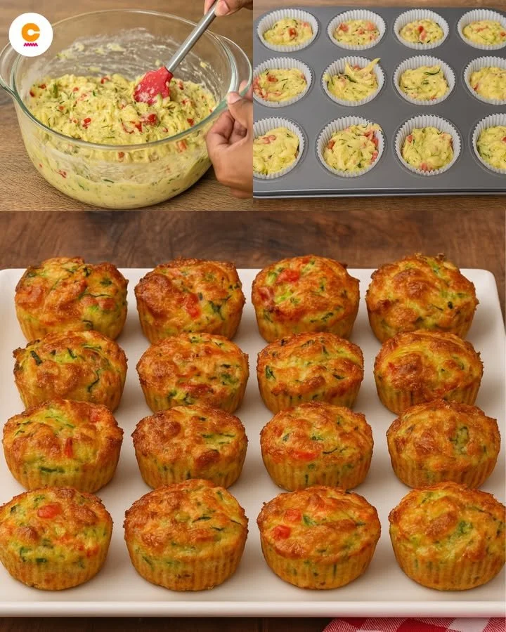 Muffin di zucchine freschi e gustosi in un piatto