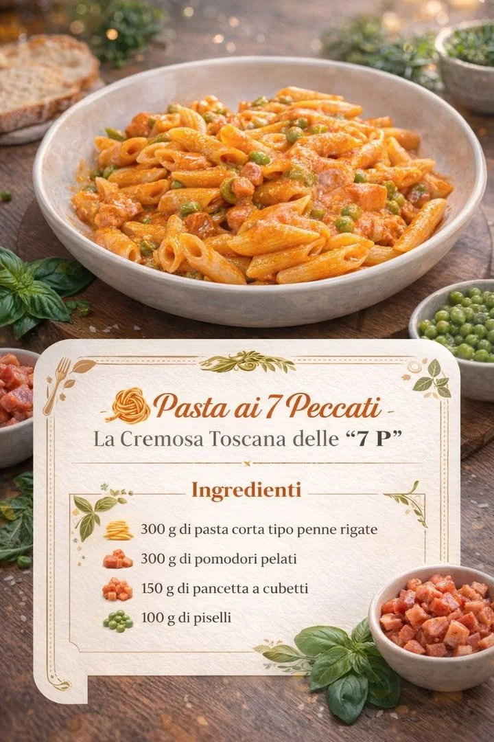 Pasta Cremosa alla Toscana con ingredienti freschi e salsa ricca