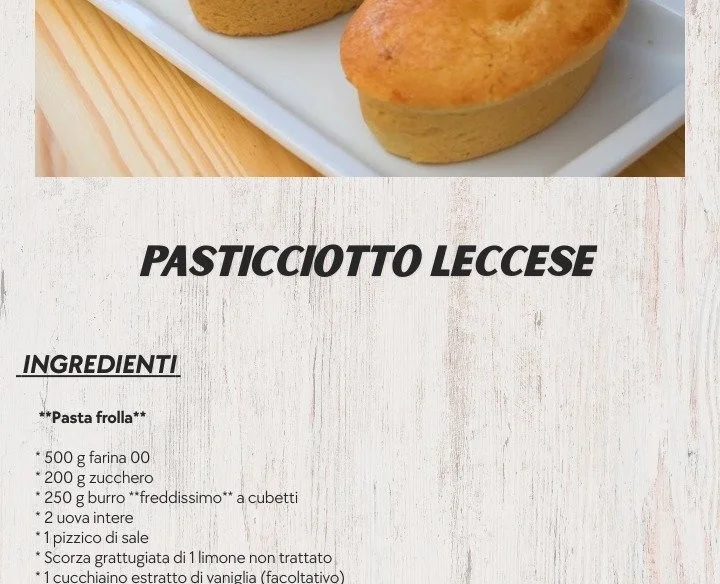 Pasticciotto Leccese, dolce tradizionale pugliese con crema pasticcera