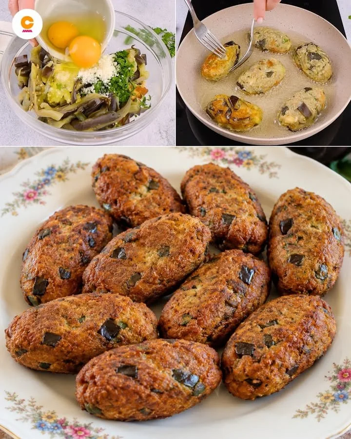 Polpette di Melanzane alla Calabrese servite su un piatto decorativo