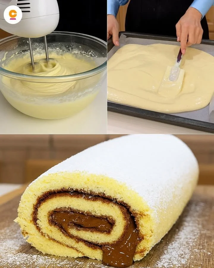 Un delizioso rotolo perfetto appena sfornato, pronto da gustare.