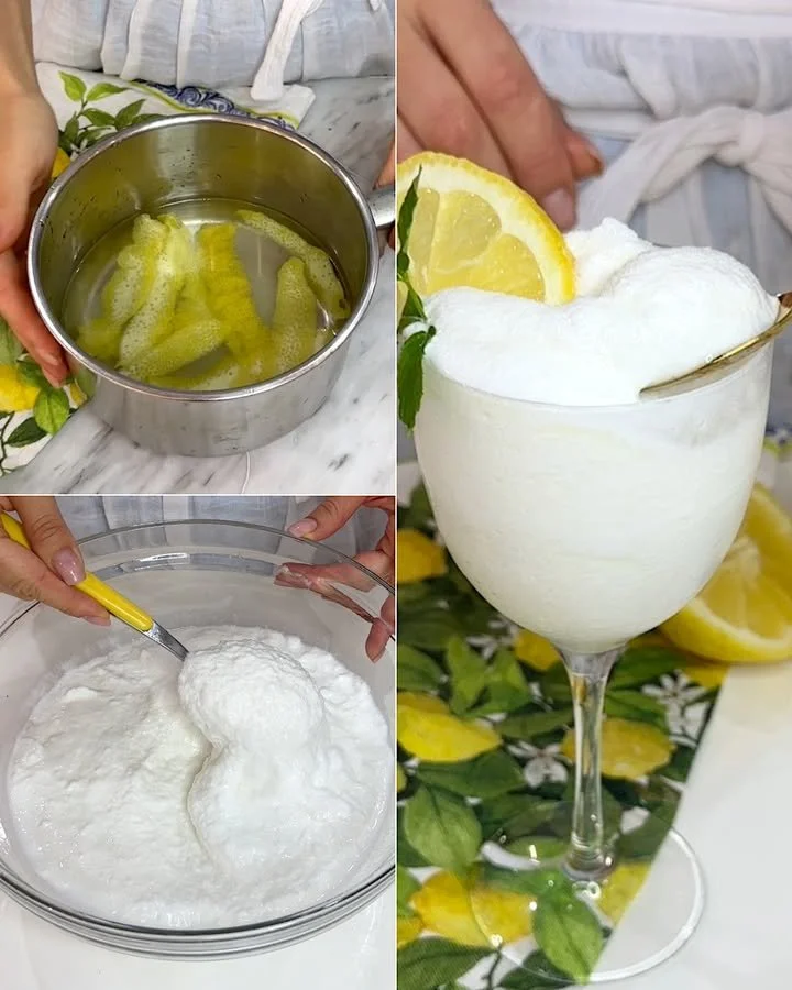 Delizioso Sorbetto al Limone servito in una coppa