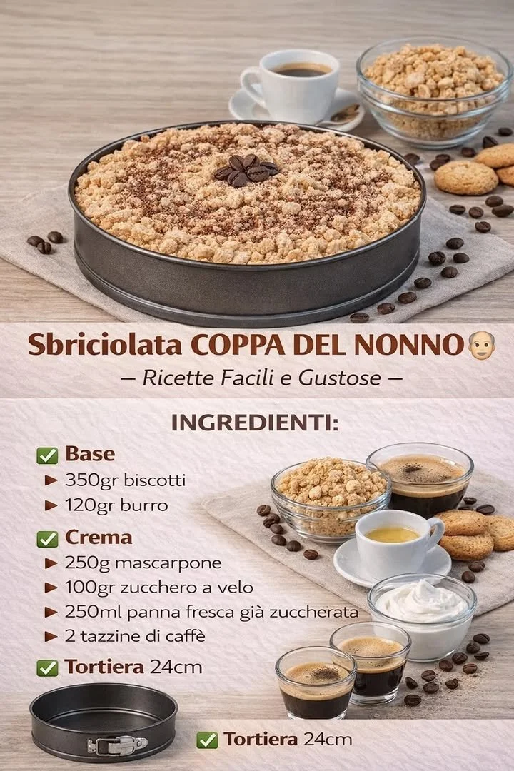 Torta al Caffè decorata con biscotti croccanti