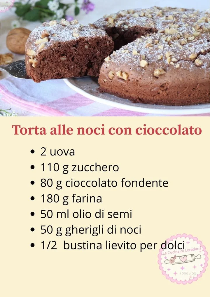 Torta alle Noci e Cioccolato con noci croccanti e glassa al cioccolato