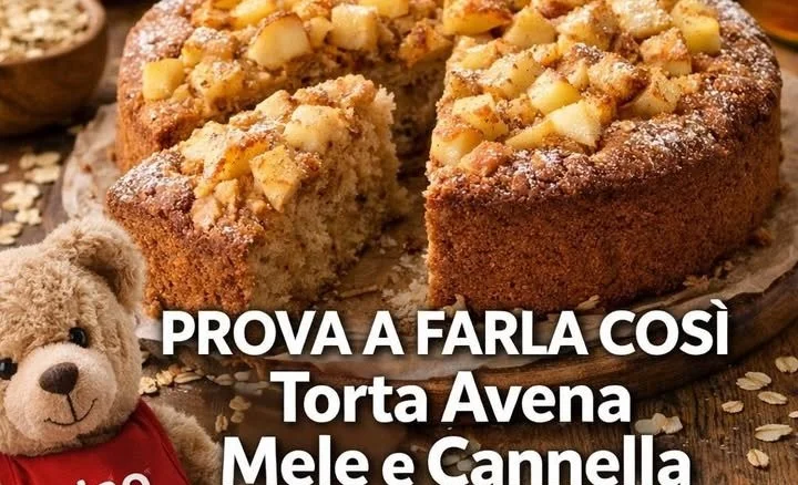Torta di Avena con Mele, dolce sano e gustoso fatto in casa