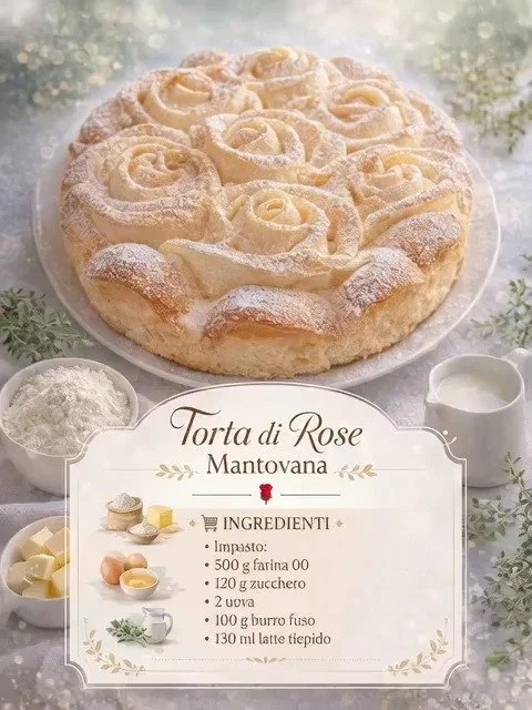 Torta di Rose decorativa con petali di pasta dolce