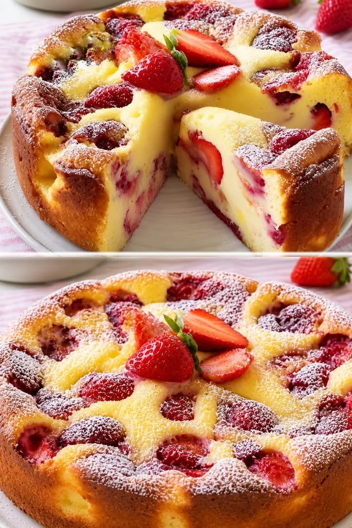 Torta Fragole e Mascarpone con fragole fresche e crema di mascarpone
