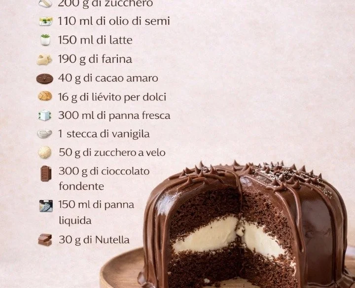 Torta Kinder Delice fatta in casa con strati di cioccolato e crema