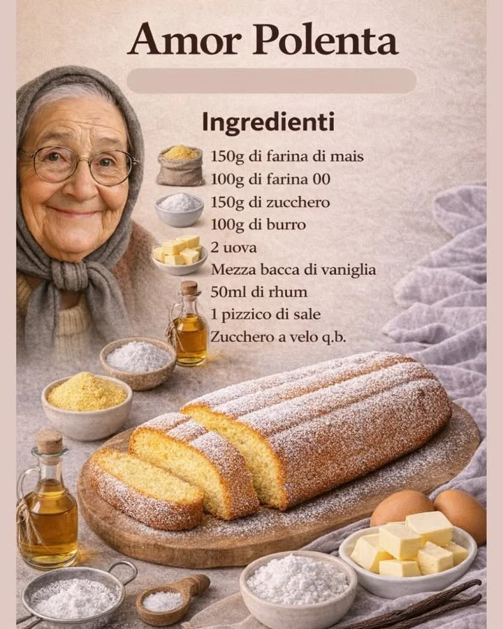 Deliziosa Amore Polenta servita con ingredienti freschi e aromi italiani.