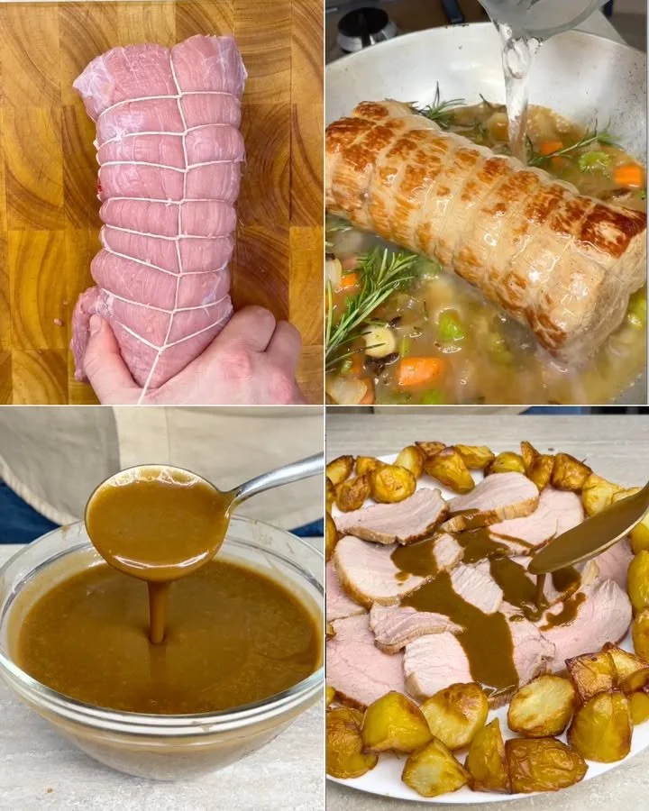 Piatto di arrosto succulento servito con contorni