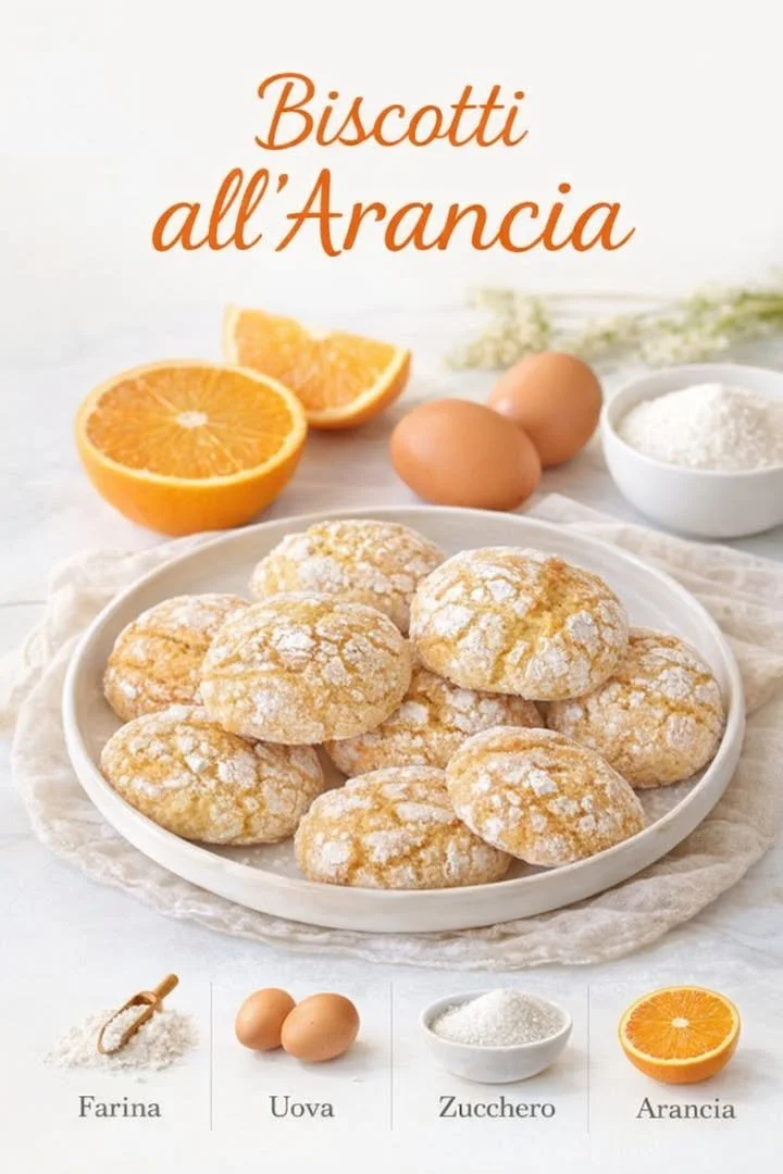 Biscotti all'arancia croccanti su un piatto decorativo