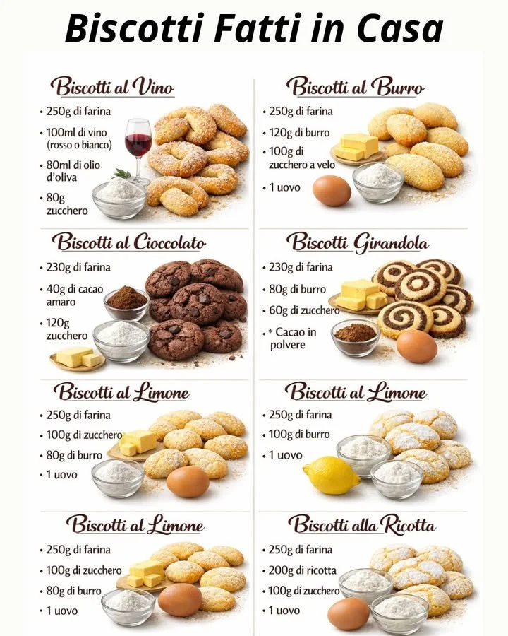 Biscotti fatti in casa con gusti deliziosi e facili da preparare