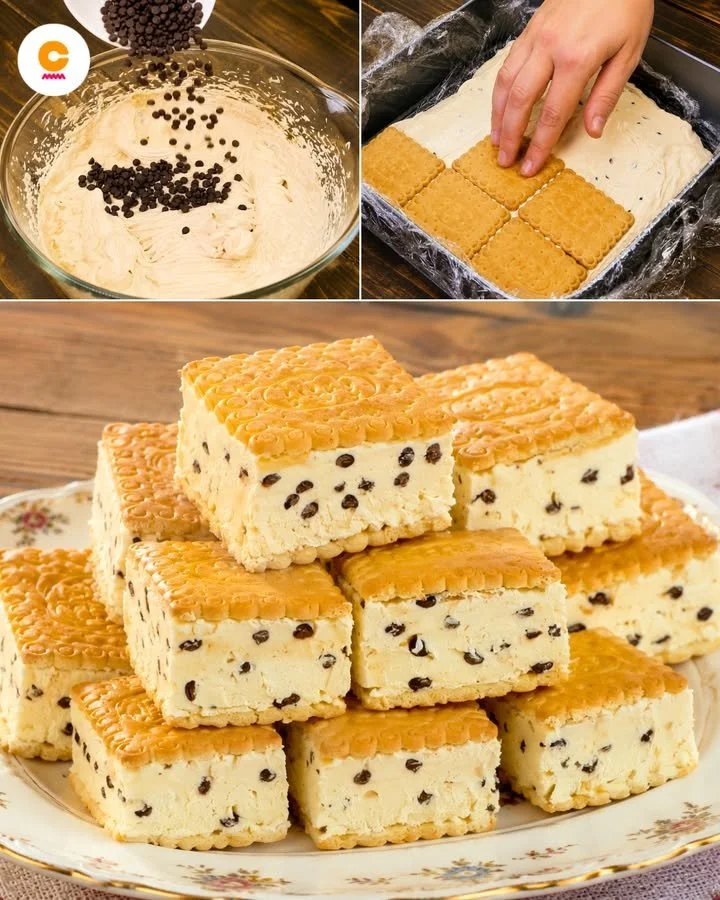 Gelato biscotti tiramisù con crema e croccanti biscotti