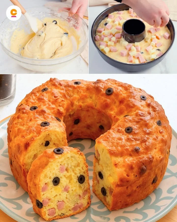 Ciambella salata svuota-frigo con ingredienti freschi e colorati