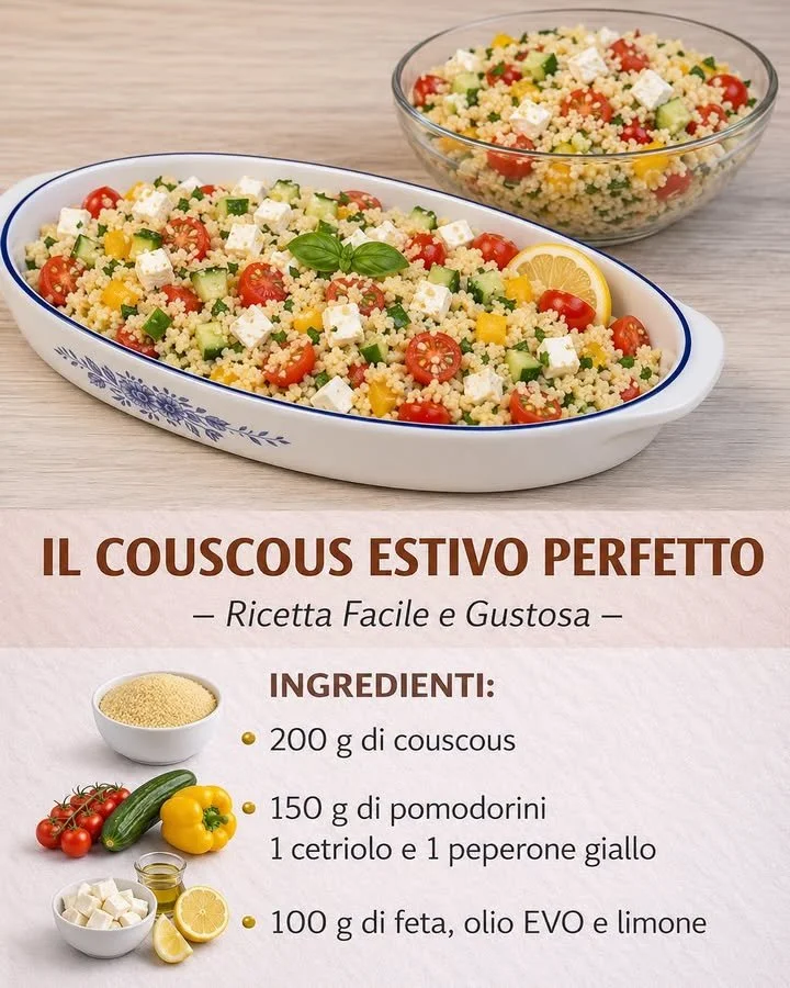 Couscous Estivo Perfetto pronto da servire con verdure fresche e spezie