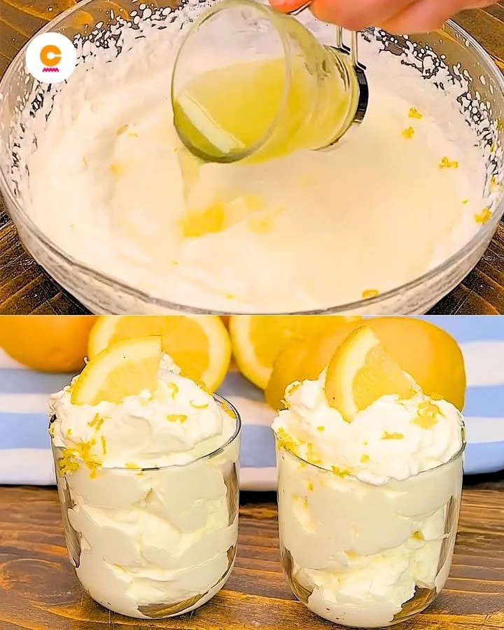 Crema Fresca al Limone servita in un elegante piatto da dessert