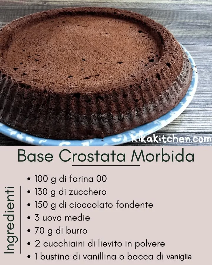 Crostata morbida al cioccolato con crema e decorazioni