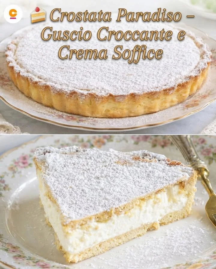 Crostata Paradiso con guscio croccante e crema soffice.