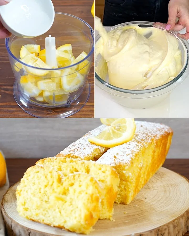 Dolce soffice al limone con decorazione di limone fresco