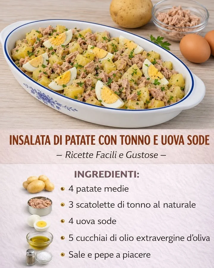 Insalata di Patate con Tonno e Uova, un piatto colorato e nutriente