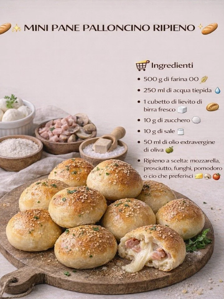 Mini Pane Palloncino Ripieno colorato e appetitoso