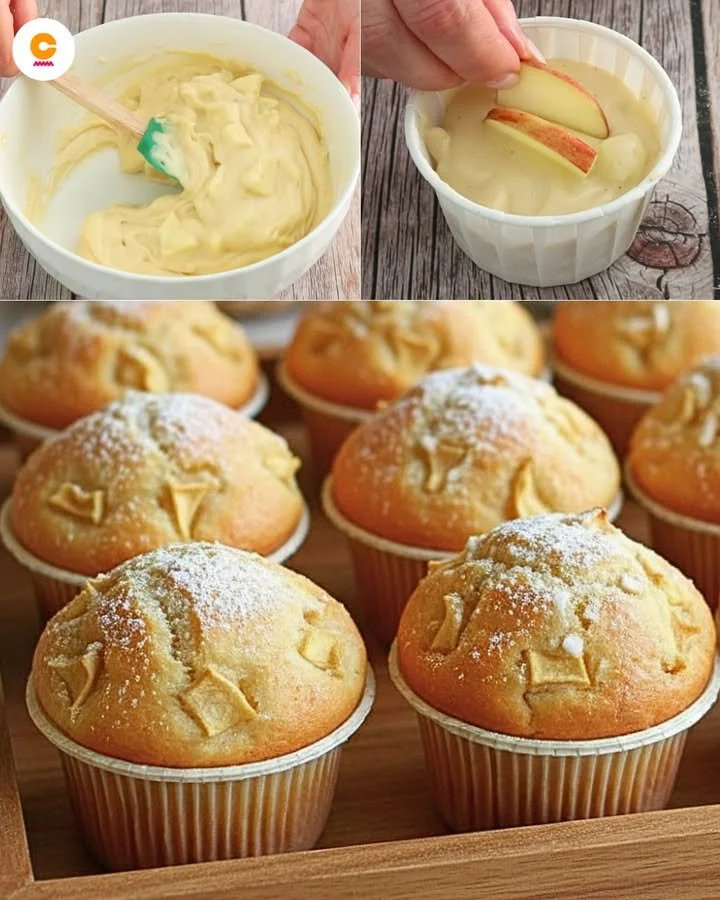 Muffin di Mele Leggeri serviti su un piatto decorato