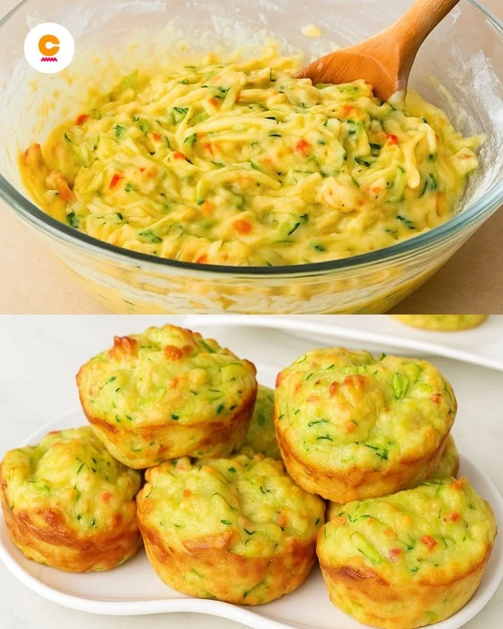 Muffin salati di zucchine appena sfornati e pronti da servire