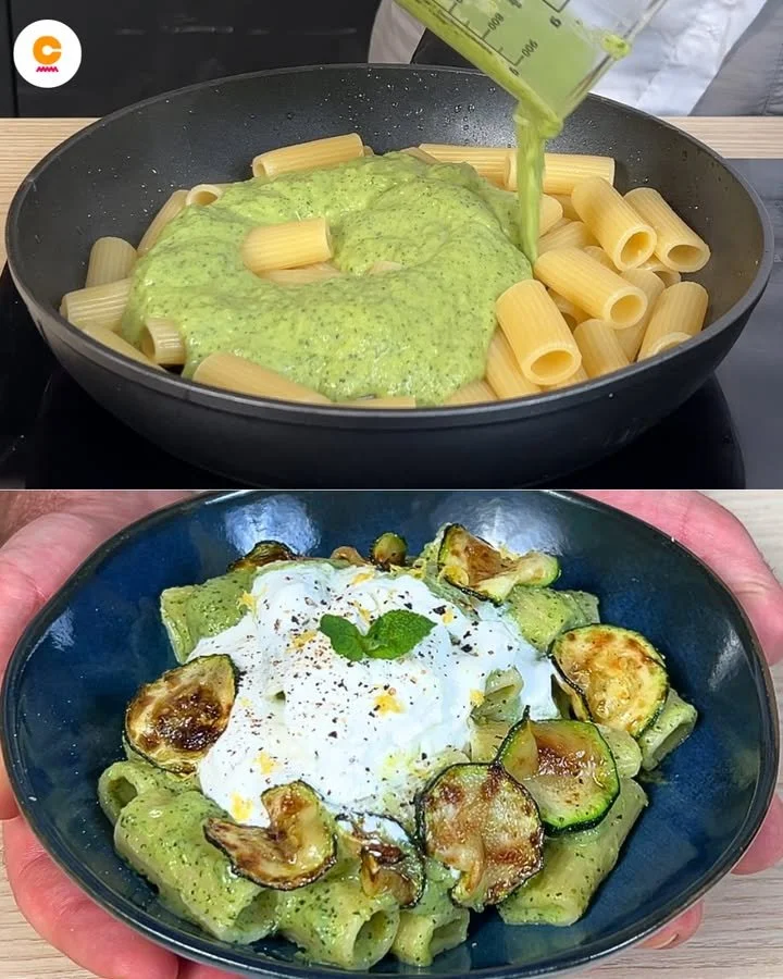 Pasta e Zucchine, piatto italiano sano e gustoso con zucchine fresche.