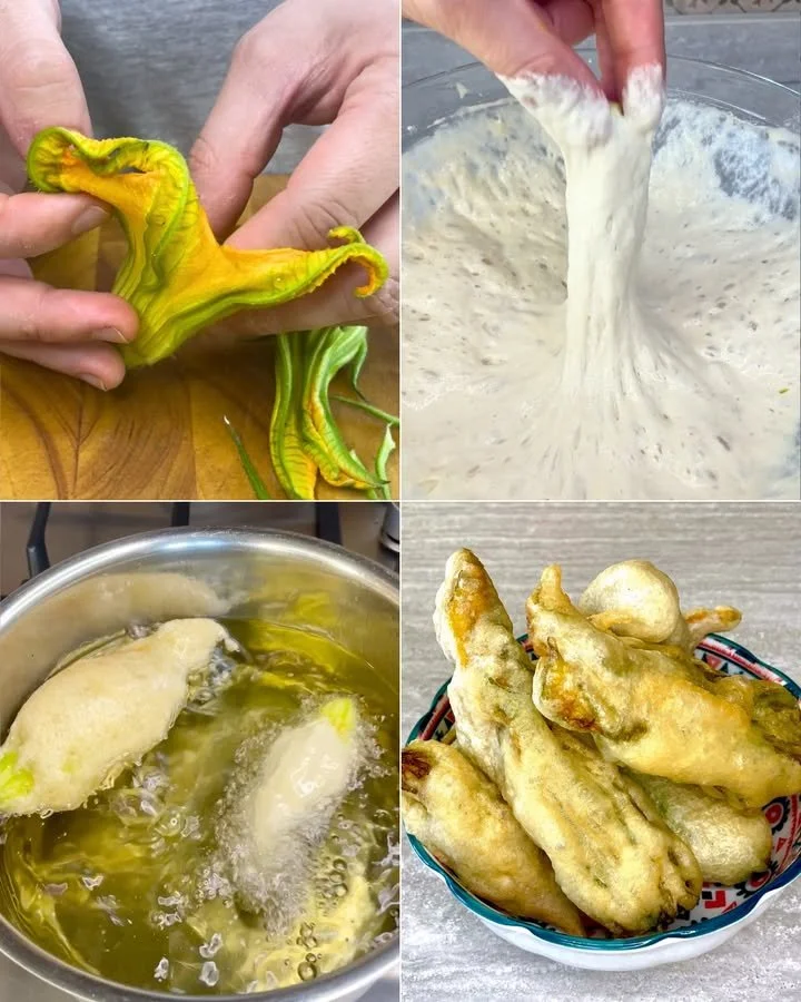 Pastella per fiori di zucca croccante e leggera