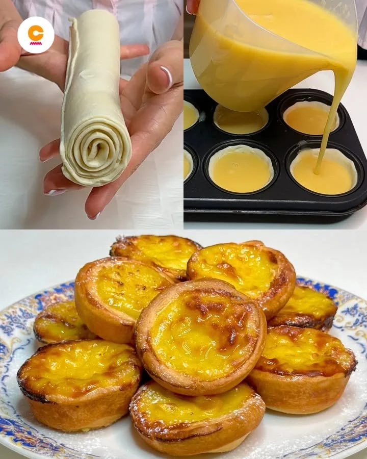 Pasticci di Nata, dolci tradizionali portoghesi con crema e pasta sfoglia