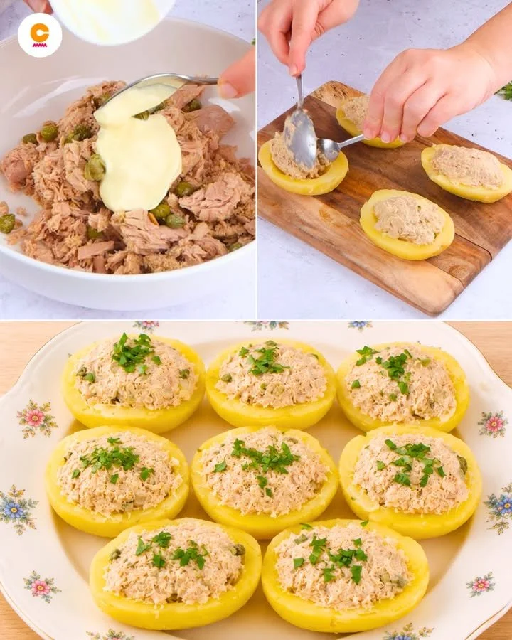 Piatto di Patate Tonnate con tonno e salsa cremosa