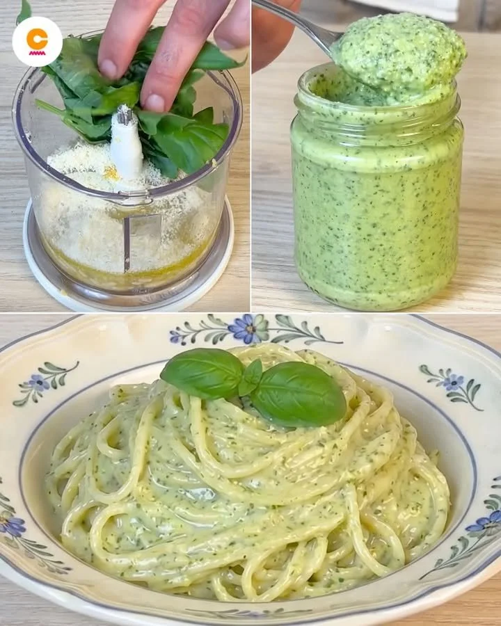 Pesto al Limone fresco e cremoso servito con pasta