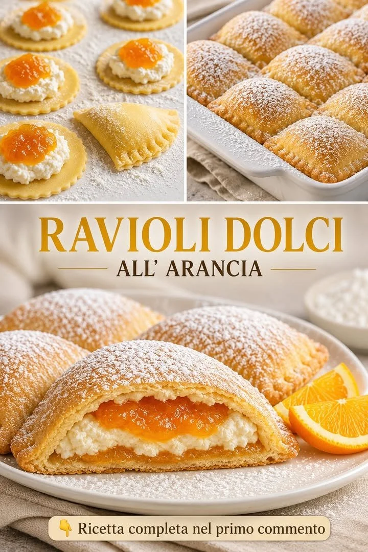 Ravioli Dolci all'Arancia, dessert tipico italiano con ripieno di arancia