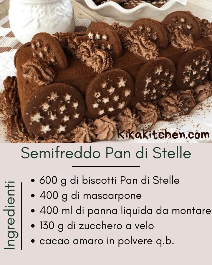 Semifreddo Pan di Stelle decorato con biscotti e cioccolato