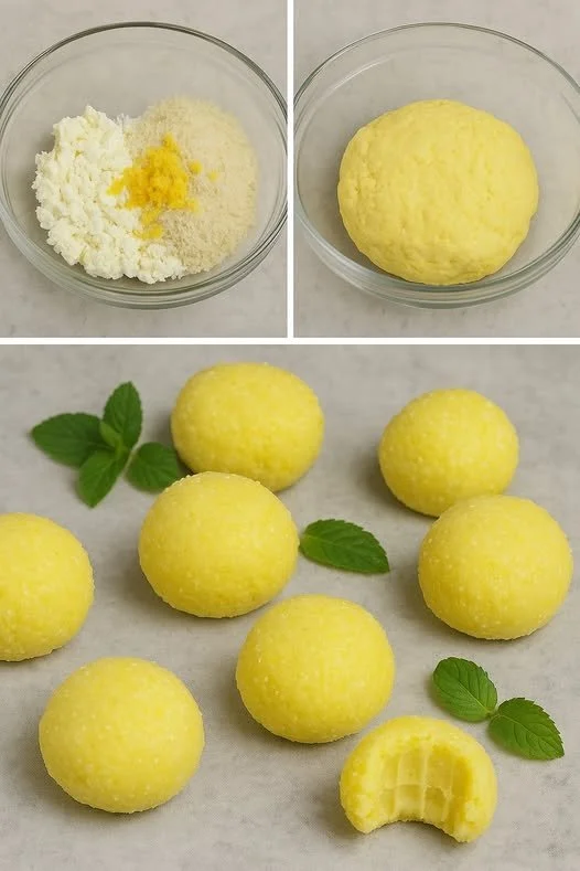 Tartufini al Limone senza cottura decorati su un piatto