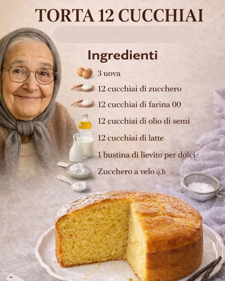 Fetta di Torta 12 Cucchiai, dolce facile e veloce da preparare