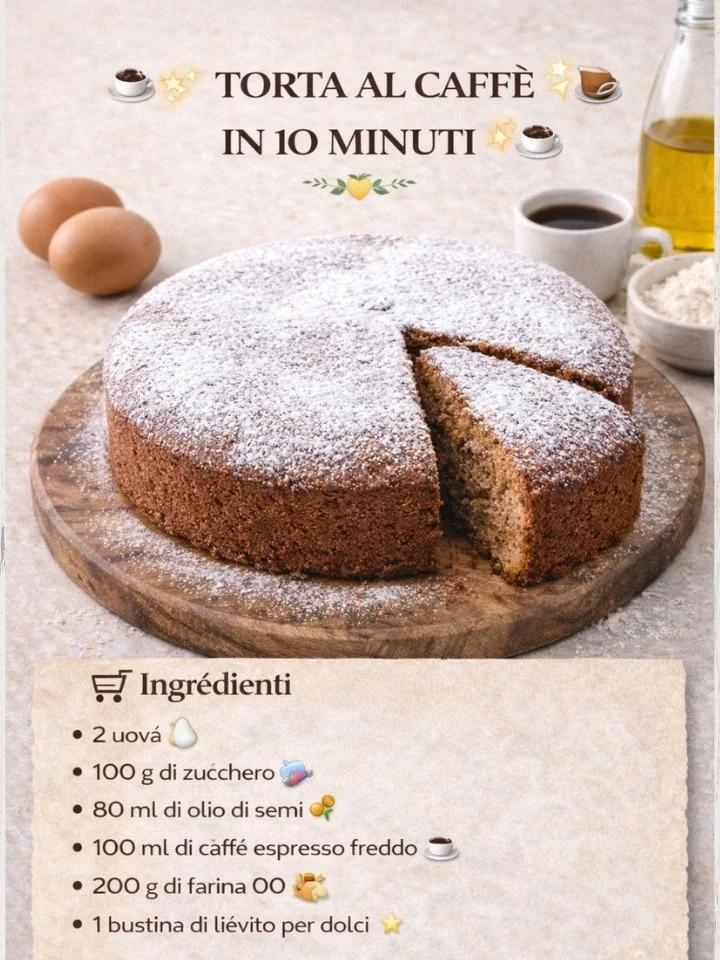 Torta al caffè pronta in 10 minuti, un dolce semplice e goloso