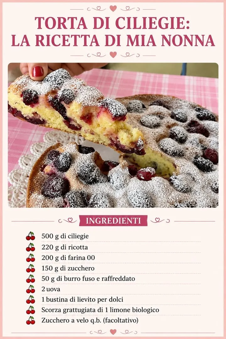 Torta di Ciliegie appena sfornata, un dolce tradizionale italiano