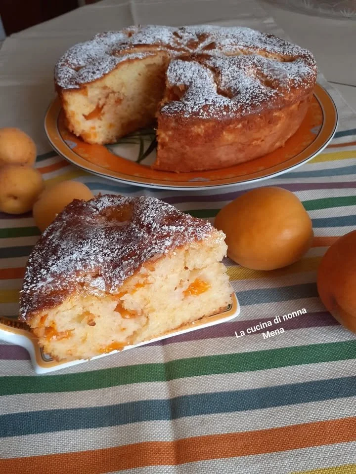 Torta morbidosa con albicocche soffice e deliziosa