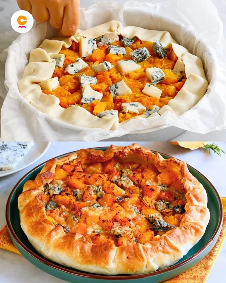 Torta Salata di Zucca e Gorgonzola servita su un piatto elegante