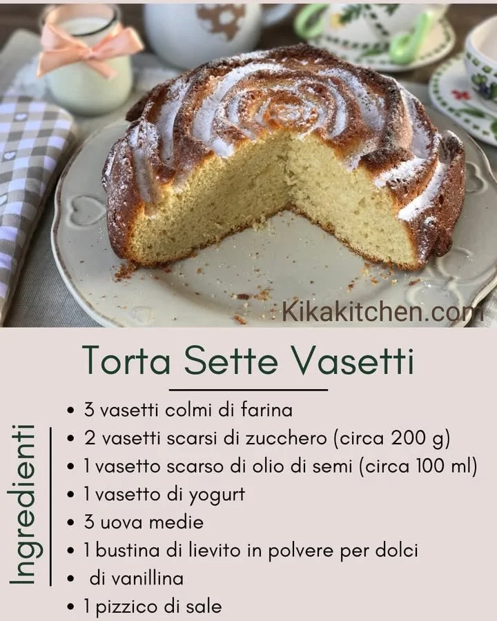 Fetta di Torta Sette Vasetti su un piatto vintage
